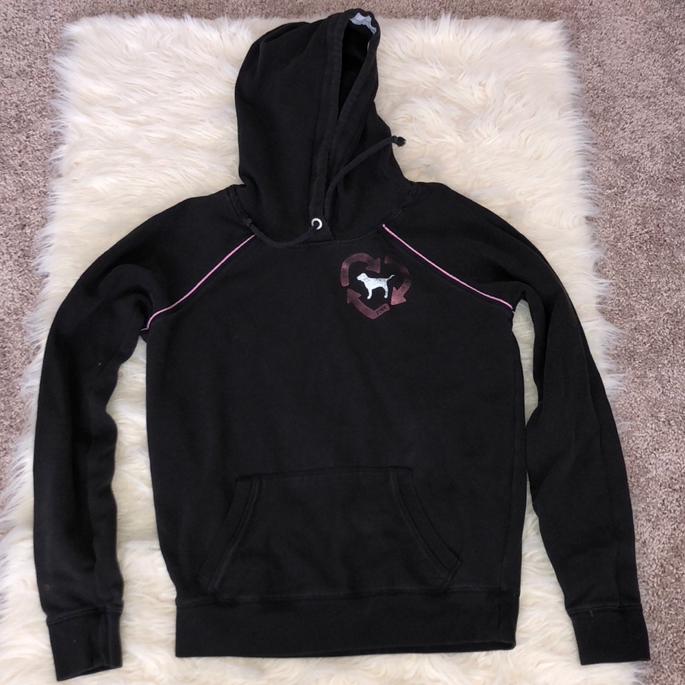Victoria Secret Pink Hoodie Black Small
